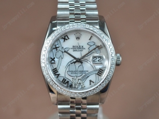 スーパーコピー時計 ロレックス Watches DateJust 2011 Flora SS/Diam Pearl ホワイト A-2836-2 オートマチック 搭 載