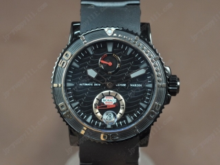 時計コピーユリスナルダン Watches Maxi Marine Diver PVD/RU ブラック Ocean Asia 23J