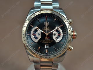 時計コピータグホイヤー Watches Grand Carrera Calibre 36 TT ブラック Jap クオーツ 搭 載