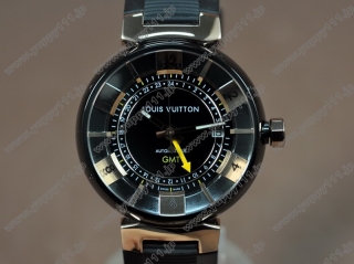スーパーコピー時計ルイヴィトンLouis Vuitton Tambour GMT PVD/RU A-2836-2 自動巻き