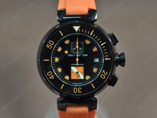 スーパーコピー時計 ルイヴィトン Watches Tambour Diving Ⅱ PVD/RU ブラック 文字盤 Jap OS10 クオーツ 搭 載