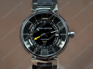 スーパーコピー時計ルイヴィトンLouis Vuitton Tambour GMT PVD/RU A-2836-2 自動巻き