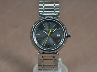 時計コピールイヴィトン Watches Tambour Essentials SS/SS Dark 灰色 文字盤 スイス 2824 オートマチック 搭 載