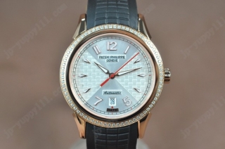 スーパーコピー時計パテックフィリップ Watches RG/RU/Diam ホワイト 文字盤 スイス Eta 2824-2 オートマチック 搭 載
