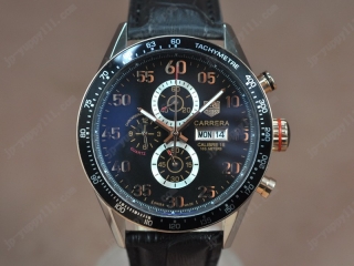 時計コピータグホイヤー Watches Carrera 43mm TT/LE ブラック 文字盤 Jap OS11 クオーツ 搭 載