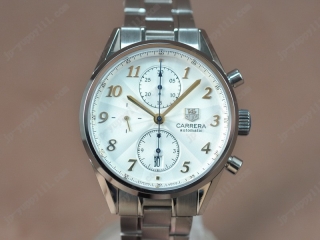 スーパーコピー時計タグホイヤー Watches Carrera 1887 Chrono SS/SS ホワイト 文字盤 A-7750 オートマチック 搭 載