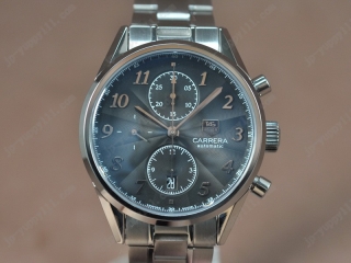 時計コピータグホイヤー Watches Carrera 1887 Chrono SS/SS ブラック 文字盤 A-7750 オートマチック 搭 載