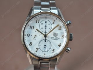 時計コピータグホイヤー Watches Carrera 1887 Chrono TT/SS ホワイト 文字盤 A-7750 オートマチック 搭 載