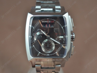 時計コピータグホイヤー Watches Monaco SL Chrono SS/SS ブラウン 文字盤 A-7750 オートマチック 搭 載