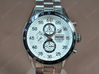 スーパーコピー時計タグホイヤー Watches Carrera 43mm SS/SS ホワイト 文字盤 Jap OS11 クオーツ 搭 載