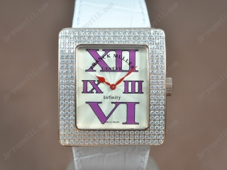 スーパーコピー時計フランクミュラー Watches Long Island RG/LE/Diam ホワイト 文字盤 Ronda クオーツ 搭 載