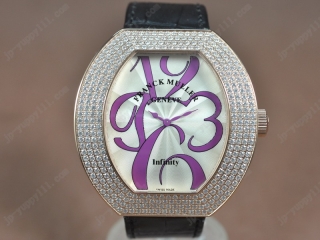 時計コピー フランクミュラー Watches Casablanca RG/LE/Diam ホワイト 文字盤 Ronda クオーツ 搭 載