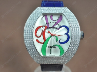 スーパーコピー時計フランクミュラー Watches Casablanca SS/LE/Diam ホワイト 文字盤 Ronda クオーツ 搭 載