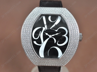 スーパーコピー時計フランクミュラー Watches Casablanca SS/LE/Diam ブラック 文字盤 Ronda クオーツ 搭 載