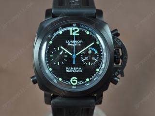 時計コピーパネライ Watches Luminor Regatta PVD/RU ブラック 文字盤 A-7750 オートマチック 搭 載