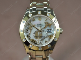 スーパーコピー時計ロレックス Watches DateJust 2011 Flora YG 12-Diam Pearl ホワイト A-2836-2 オートマチック 搭 載