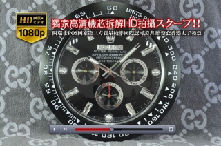スーパーコピー時計RolexロレックスDaytonaシリーズ掛け時計 PVD加工 Quartz搭載